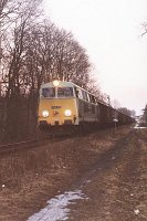 10.02.2001, wjazd na stację Stare Juchy, SU45-213 i 34 wagony Eaos