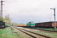 01.05.2003 stacja Stare Juchy. SU45-112 z pociągiem dodatkowym TMWSc 51582 Terespol Pomorski - Ełk zakończył bieg na stacji