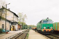 01.05.2003, stacja Stare Juchy. Lokomotywa wraca luzem do Korsz