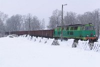 28.02.2006, stacja Stare Juchy. SU45-191 z Eaos-ami, w planie pociągu dodatkowego składu Białystok-Zajączkowo Tczewskie