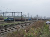23.10.2009, stacja Ełk Towarowy, godzina 17:09. ST44-1211 z pociągiem z drewnem w kierunku Korsz na chwilę przed odjazdem.