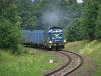 09.07.2011, za Starymi Juchami, godz. 12:40. SM42-1125 z pociągiem  Bydgoszcz Gł. - Sokółka w trasie do Ełku