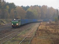 31.10.2011, stacja Stare Juchy, godz. 14:17. SU46-010 z pociągiem Terespol Pomorski - Suwałki wjeżdża na tor 3 stacji przed krzyżowaniem z pociągiem TLK Tour de Pologne relacji Katowice - Gdynia Główna