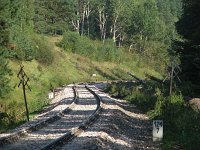 11.09.2011, szlak Stare Juchy - Wydminy. Wyremontowany odcinek, widok na km 124,8 - 124,5, w kierunku Starych Juch. Tu prócz czyszczenia tłucznia w pierwszej połowie roku wymienione zostały wszystkie podkłady (na całym odcinku km od 122,475 do 125,8).