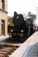 29.07.1994, Czerwonka, koscierzyńska Ol49-71 z pociągiem do Mrągowa