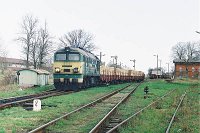 30.04.2003, stacja Olecko, ST44-878 podczas manewrów z poc. Ełk - Suwałki