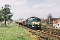 30.04.2003, wyjazd ze stacji Olecko, ST44-878, pociąg TKPSc 77782 Suwałki - Ełk