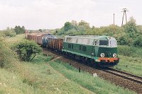 20.05.2004, za stacją Ełk, SU45-017 z opóźnionym dodatkowym pociągiem TNGS 1599 Białystok - Zajączkowo Tczewskie, około godz. 15.20