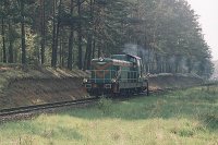 04.05.2004, przed stacją Stare Juchy, km 119,3, SM42-225 jako poc. TKMSc 763 Ełk - Giżycko