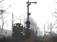16.01.2007, Prostki, wyjazd w kierunku Ełku, SM42-401 z pociągiem TKMSc 761 Grajewo - Ełk