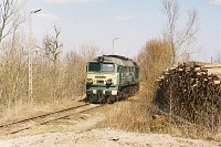 16.04.2003, ładownia na południe od stacji Orzysz, ST44-878 na manewrach