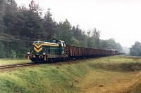 06.06.2000, przed przystankiem Ełk Szyba Zachód, SM42-389 z poc. TKMS 7769 Pisz - Ełk