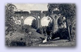 Przebudowany most kolejowy na linii Olecko-Kruklanki, pocztwka z archiwum Jerzego i Krzysztofa Kucharskich