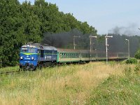 18 VII 2009, stacja Stare Juchy. ST44-1225 wraca do Ełku z pociągiem pospiesznym MPPSi 65501 Niegocin z Wrocławia Głównego do Ełku.