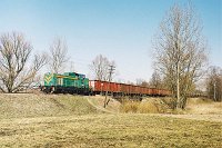 16.04.2003 most na rzece Ełk, SM42-674, pociąg TKPSc 77782 Suwałki - Ełk