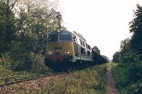 02.09.2000, przy semaforze wjazdowym do stacji Stare Juchy. SU45-194 z poc. TNGS 1597 Białystok - Zajączkowo Tczewskie, 30 wagonów i ponad godzinne opóźnienie.