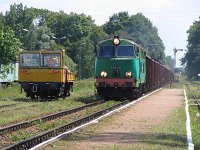 14.06.006 stacja Stare Juchy, SU45-244 z poc. dodatkowym ... no właśnie - jadącym w planie pociągu Trakiszki-Rzepin, w większości wagony do Kwidzynia, a dodane kilka wagonów wskazuje na jego relację Białystok - Zajączkowo Tczewskie. No i tym razem białostocka SU45 zamiast olsztyńskiej lokomotywy.